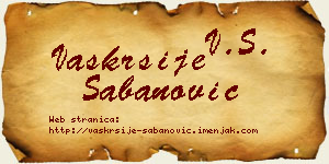 Vaskrsije Šabanović vizit kartica